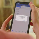 up-close of secure texting and broadcasting feature used to communicate with the patient care team