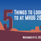 graphic introducing the 5 things to look forward to at MHUG 2019