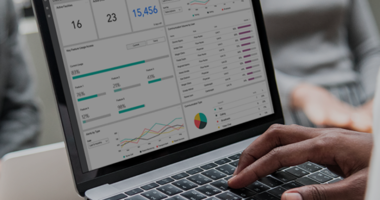 An administrator views a reporting dashboard.